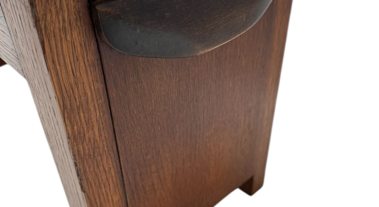 Art Deco Modernist Stool with De Ploeg fabric, 1920s